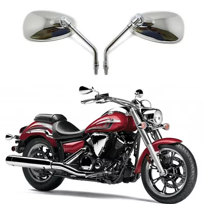 $25.66 • Buy For Yamaha V Star 1300 1100 950 650 250 Chrome Motorcycle Rear View Side Mirrors