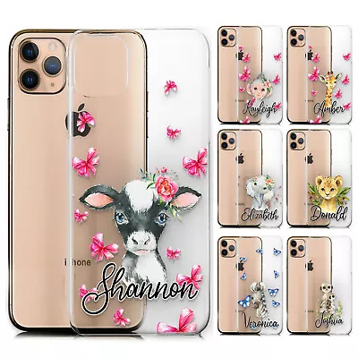 £6.99 • Buy Personalised Phone Case For IPhone 14/13/12/11 Initial Cow On Clear Hard Cover