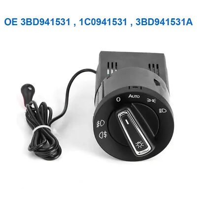 Auto Headlight Switch Chrome W/ Light Sensor Module For VW Golf Mk4 Passat PLO • $31.55