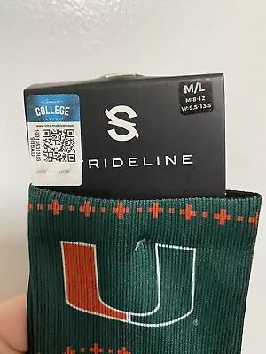Strideline University Of Miami Socks Winter Christmas NWT M/L • $16