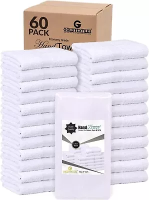 Salon Hand Towels Set 16x27 White Cotton Blend Pack Of 60 Gym Spa Hotel Towel • $76.99