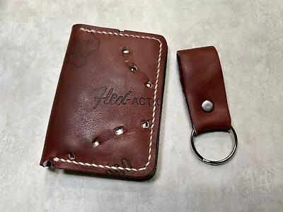 Vintage Leather Baseball Glove Wallet Handmade One Of A Kind W Key Fob • $74.99