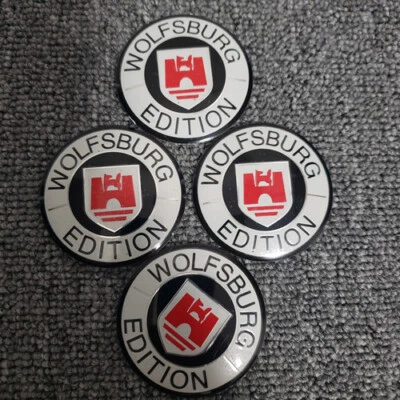 $9.99 • Buy 56mm Alumnium WOLFSBURG Emblem Logo Car Wheel Center Hub Cap Badge Sticker 4pcs