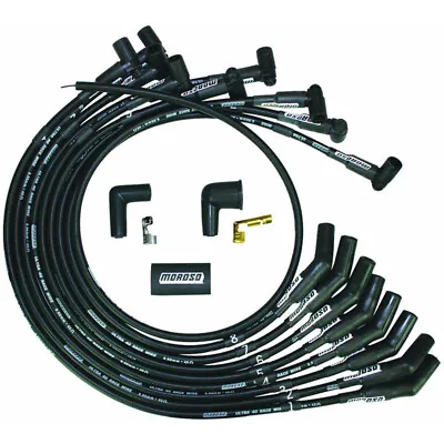 Moroso Spark Plug Wire Set 73718; Ultra 40 Race 8.65mm Black HEI 45deg For SBF • $108.99