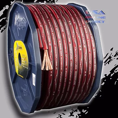 8 Gauge 200 Ft Roll RED Power Ground OFC Wire Copper FLAT Marine Cable AWG USA • $125