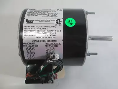 Mcmillan 1/4 HP 3 Phase Motor 208-230/460v A66948 FACTORY CLEARANCE • $109.99