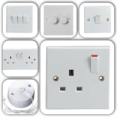 £2.99 • Buy Standard White Wall, Ceiling & Floor Electrical Mains Plug  Sockets & Switches