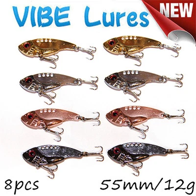 $12.99 • Buy 8X Fishing Switchblade Blade VIBE VIB Metal Lures 55mm 11g Bream Bass Flathead