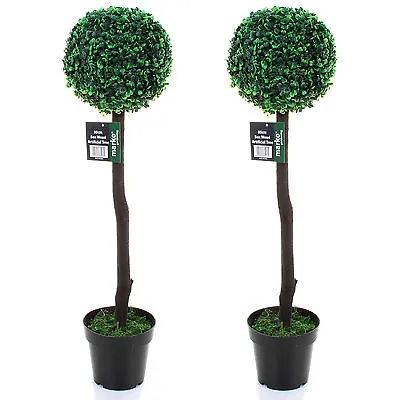 Pair Of 80cm Artificial Box Wood Tree Indoor Or Outdoor Decoration Ornament NEW • £24.99