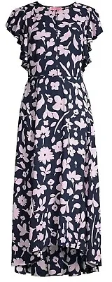 Kate Spade New Splash Ruffle Sleeve Midi Dress Floral Size 10 Spring Easter • $50