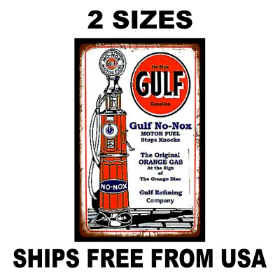 Gulf Oil Sign Decal Sticker -.Gulf Oil 50's 60's Vintage Replica Gas Pump • $5.97