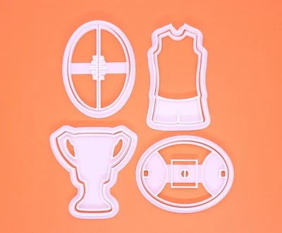 $8.95 • Buy AFL Footy Cookie Cutter And Embosser Set, Fondant Stamp, 3D Printed
