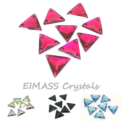 £4.99 • Buy 20 X EIMASS® Sew On Glue On Resin Flat Back Crystals,Diamante,Triangle Gems,8775
