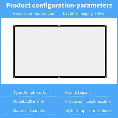 $23.21 • Buy Portable Foldable 16:9 Projector Screen Indoor Outdoor Movie Projection Curtain