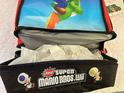 Super Mario Bros Wii Lunch Box Soft  2 Compartment Insulated Cooler Mario/Yoshi • $10.99