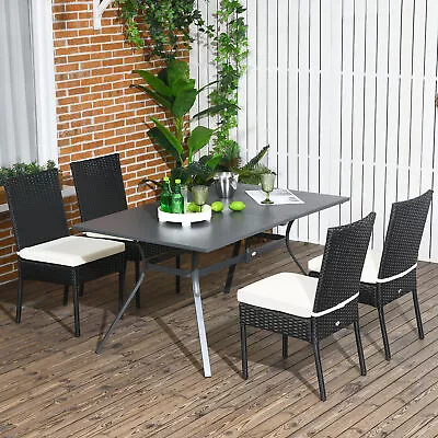 Outsunny Outdoor Dining Chairs W/ Cushion Patio Wicker Dining Chair • $229.99