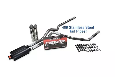 Chevy GMC 1500 99-06 2.5  Stainless Dual Exhaust Kit Flowmaster Super 40 Sl Tips • $407.19