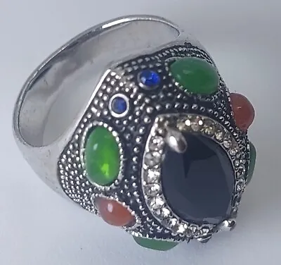 Antique Turkish Style Ring With Multi-colored  Stones  - Elegant Jewelry -  Gift • $20