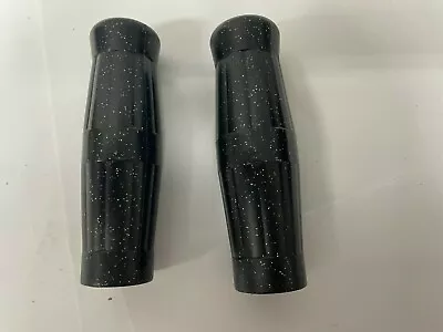 Yamaha Vintage Style Black Metal Flake Coke Bottle Street Bike Grips 7/8  130MM • $15.99