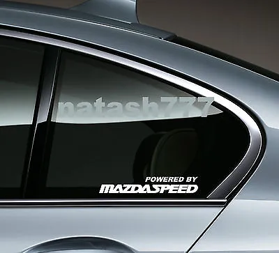 Powered By MAZDASPEED Mazda RACING RX8 Decal Sticker Emblem Logo WHITE Pair • $17.95