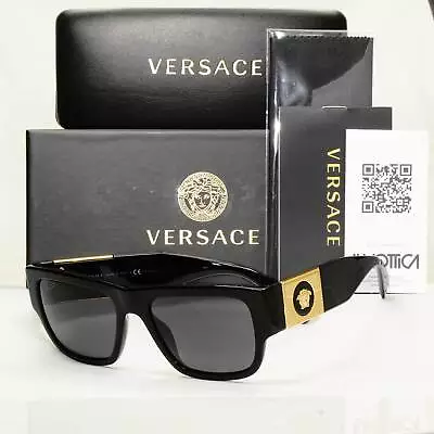 Versace Sunglasses Black Medusa Gold Square Biggie MOD VE 4406 GB1/87 • $204.60
