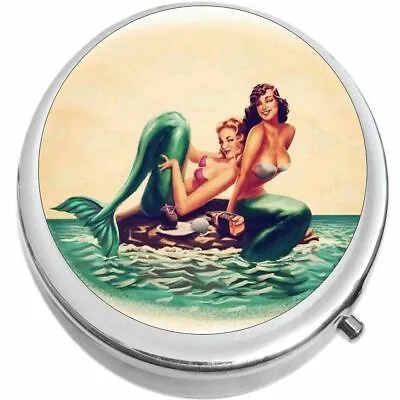 Vintage Mermaids  Medicine Vitamin Pill Box • $12.77