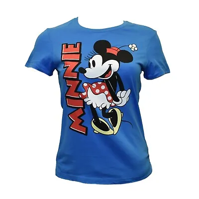 DISNEY Junior's T-shirt Top - MINNIE MOUSE - Disneyland Parks Blue Tee NEW • $14.99