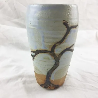 Vintage Studio Pottery Tree Painted Design Flower Vase  • £18.99