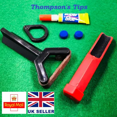 £7 • Buy Snooker Cue Re-Tipping Kit - Sander, Clamp, Glue, Tips