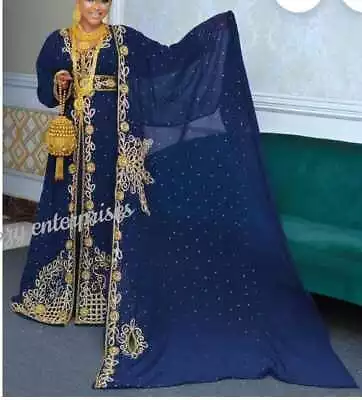 SALE New Wedding Moroccan Dubai Kaftans Farasha Abaya Dress Very Fancy Long Gow • $72.68