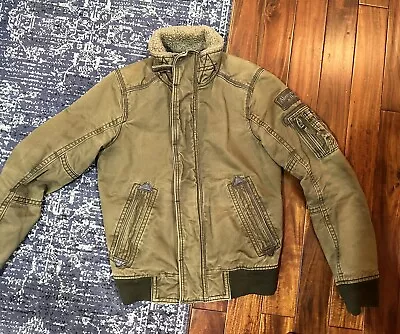 Vintage Abercrombie & Fitch Adams Mountain Army Green Heavy Jacket Size Small • $105