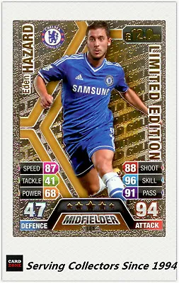 2013-14 Topps Match Attax Card Game Limited Editoin Card Eden Hazard (Chelsea) • £6.26