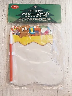 Vintage Holiday Memo Board Message Board Fun Word Hong Kong Stocking Christmas • $10
