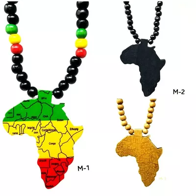 Africa Rasta Necklace Colors  28 Wooden Africa Necklace Reggae Marley RASTA Wood • $16.95