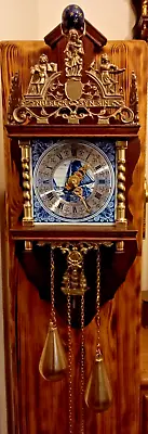 Zaandam Zaanse Dutch Delft Pendulum Wall Clock • $176.81