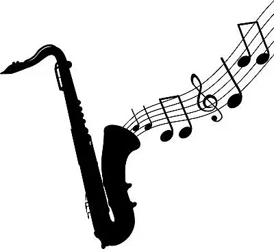 Saxophone With Music Notes Vinyl Decal Home Décor - Various Sizes • $13.49