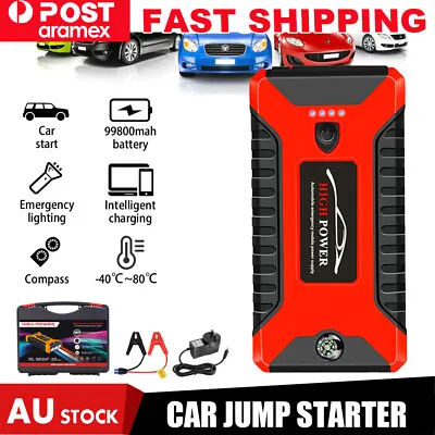 Portable Car Jump Starter 99800mAh+ 12V Pack Booster Charger Battery Power Bank • $50.09