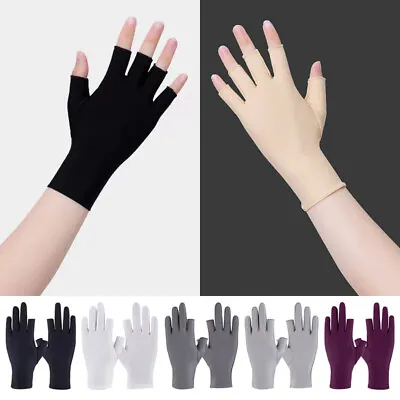 £3.47 • Buy Women Fingerless Gloves Sun Protection Half Finger Sunscreen Driving Mittens UK