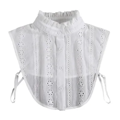Women Lace Fake Collar Blouse Vintage Detachable Stand Half Shirt • £7.51