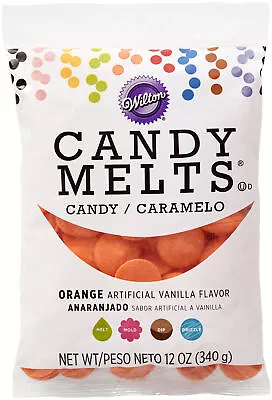 Wilton Candy Melts Flavored 12oz-Orange Vanilla W1911-60-6071 • £13.86