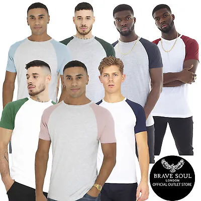 Brave Soul Mens Crew Neck Cotton Rich Casual Tee T-Shirt Muscle Tee Base Layer • £9.99