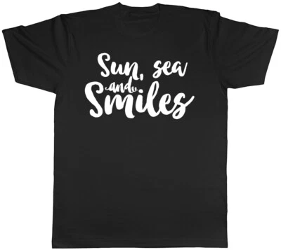 $10.97 • Buy Sun Sea And Smiles Mens Womens Ladies T-Shirt Tee