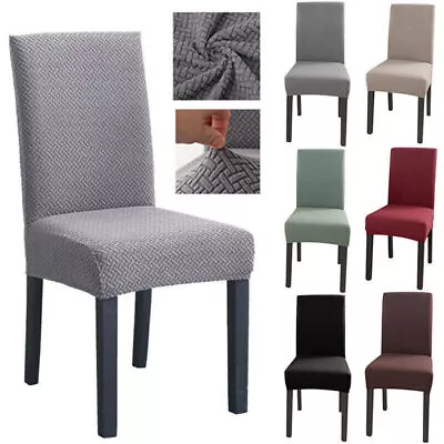 Stretch Spandex Jacquard Dining Chair Cover Wedding Banquet Party Seat Slipcover • $22.65