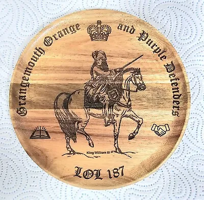 Acacia Wooden Orange Lodge Plate Unique Gift Any Occasion. (Engraved). • £20
