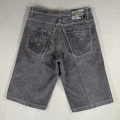 Southpole Shorts Men 40 Gray Denim Star Voyager Loose Hip Hop Skater Baggy 38x16 • $34.88