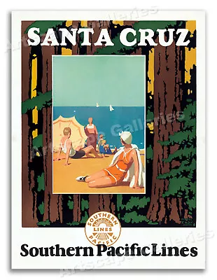 Santa Cruz - 1926 Southern Pacific Railroad Vintage Travel Poster - 18x24 • $13.95