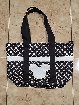 Official Disney Black & White Mickey Mouse Tote Bag With Zippered Wallet Pocket  • $12