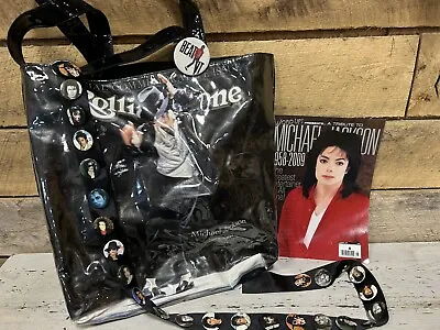 Michael Jackson Memorabilia~1 Rolling Stones Bag~1 Magazine~28 Pins/Buttons • £59.38