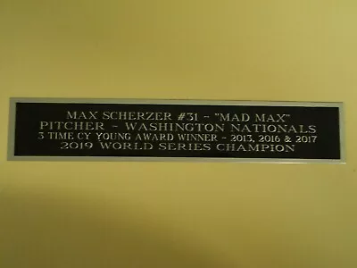 Max Scherzer Baseball Card Plaque Or Display Case Nameplate 1.25 X 6 • $6.50