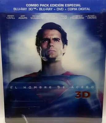 Superman: Man Of Steel (3D Blu-ray + Blu-ray + DVD 2013 Import) Henry Cavill • $29.95